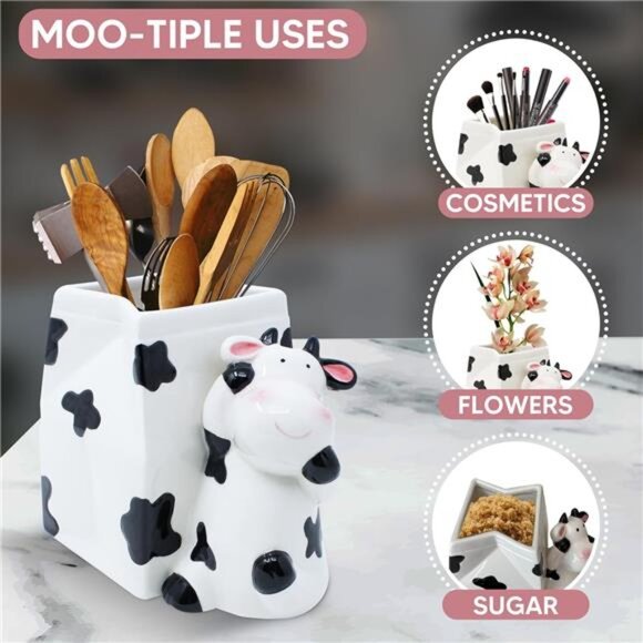 Utensil Holder | Cow Gifts For Women - Picture 4 of 8